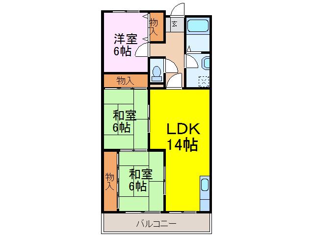エージェックス古河(3LDK/3階)の間取り写真