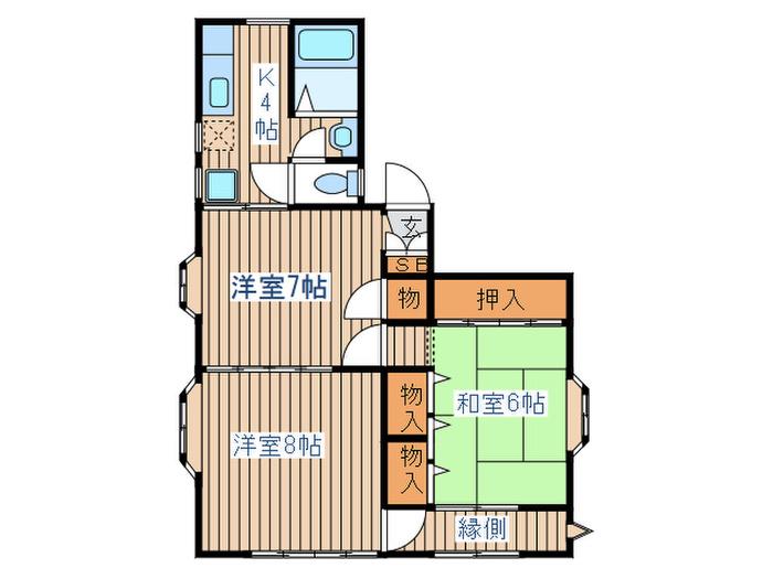 Sコーポ(3K/1階)の間取り写真