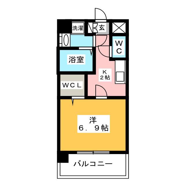 エンクレスト天神MODE(1K/8階)の間取り写真