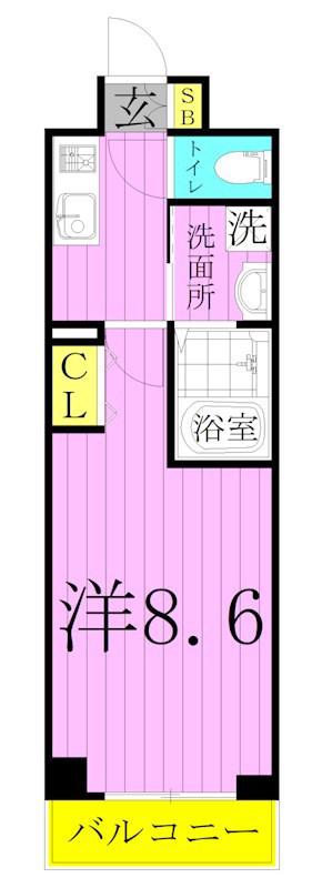 PRIERE(1K/2階)の間取り写真