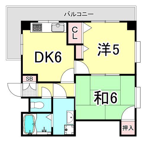ゴーティ甲子園1番館(2DK/1階)の間取り写真