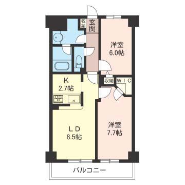 ファミネス久が原(2LDK/5階)の間取り写真
