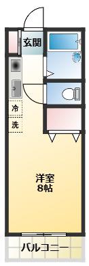 プレミール石井(ワンルーム/1階)の間取り写真