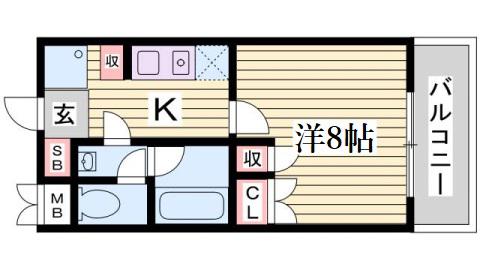 アクシス板宿(1K/5階)の間取り写真