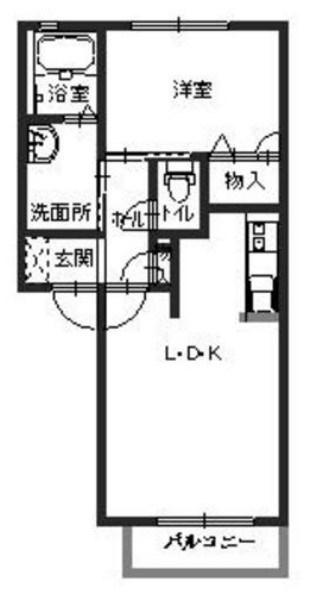 シャーメゾンかみや(1LDK/1階)の間取り写真