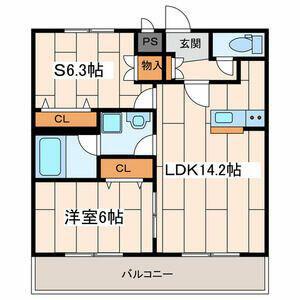 サンライズ(1SLDK/3階)の間取り写真