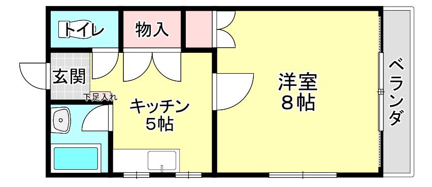 野村マンション(1DK/2階)の間取り写真
