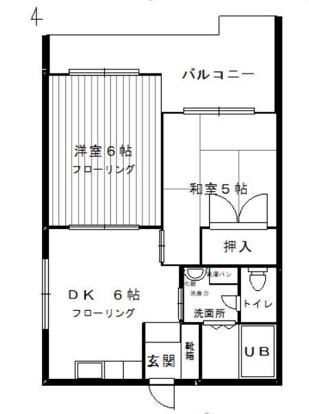 金栄ビル西館(2DK/8階)の間取り写真