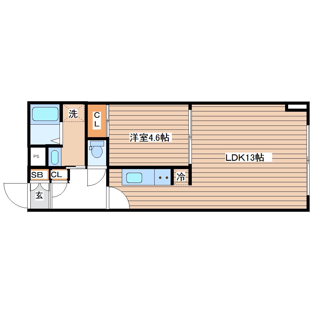 グランゼリア(1LDK/5階)の間取り写真