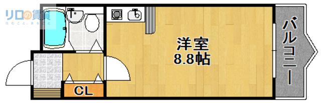 パレスオリーブ(ワンルーム/2階)の間取り写真