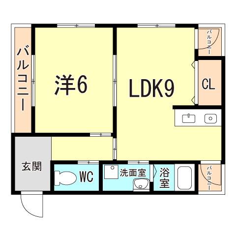ハイム北夙川I(1LDK/3階)の間取り写真