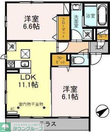 ウィステリア(2LDK/2階)の間取り写真