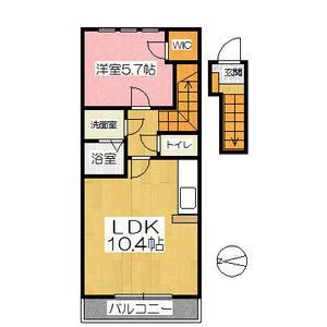 ヴァンヴェール(1LDK/2階)の間取り写真