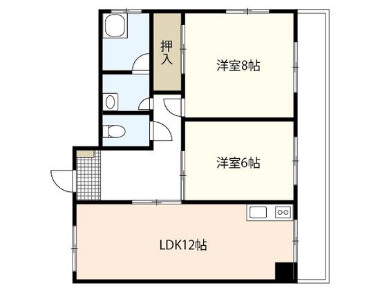 第1サンヨウビル(2LDK/5階)の間取り写真