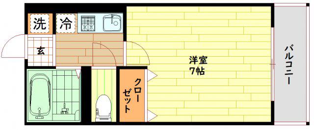 ETC大宮I(1K/5階)の間取り写真