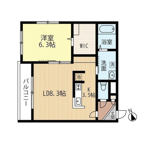 BILLS 棗(1LDK/1階)の間取り写真
