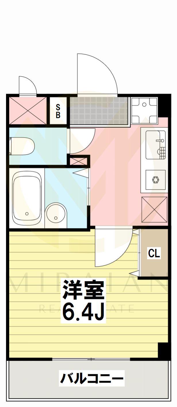 ミリアビタNO5(1K/2階)の間取り写真