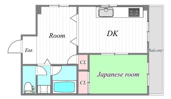 ハウスアイ御幣島(2DK/2階)の間取り写真