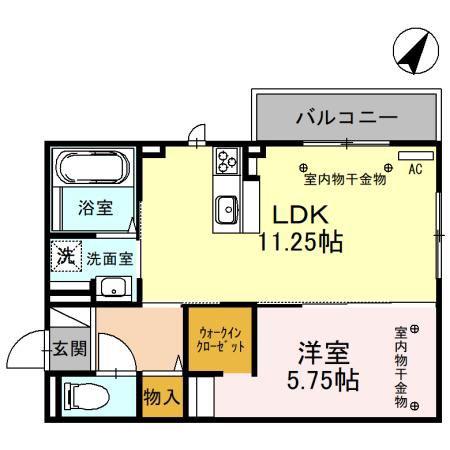 Dレジデンス兼六元町I(1LDK/3階)の間取り写真