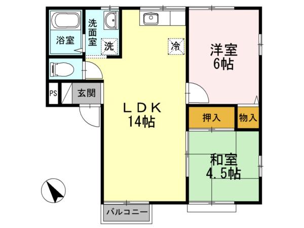 アネックス木場 A・B・C(2LDK/2階)の間取り写真