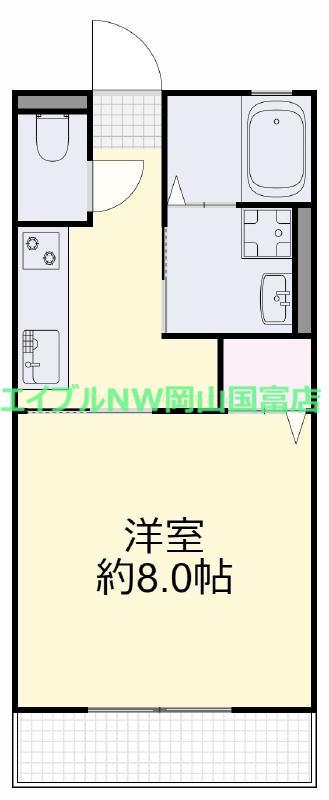 KENBI(1K/1階)の間取り写真