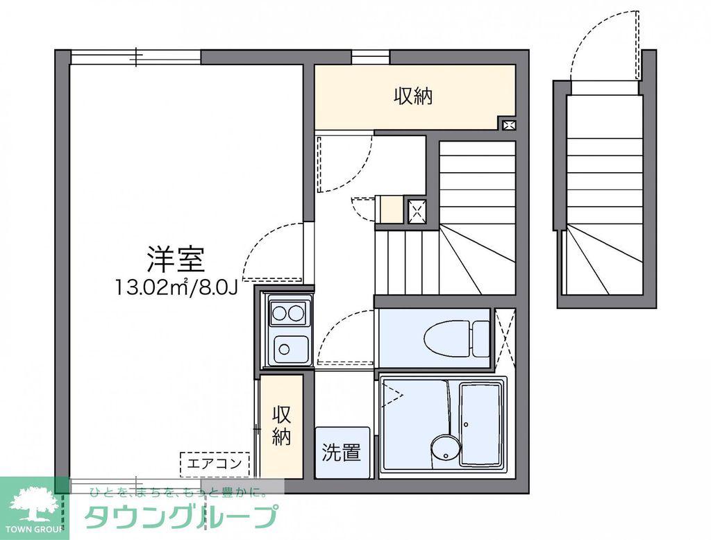 レオネクスト川原(1K/2階)の間取り写真