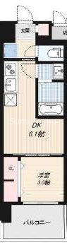 DIMORA難波(1DK/5階)の間取り写真