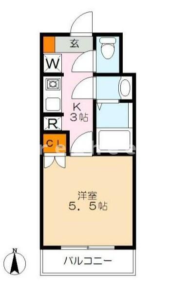 蕨テラス(1K/1階)の間取り写真
