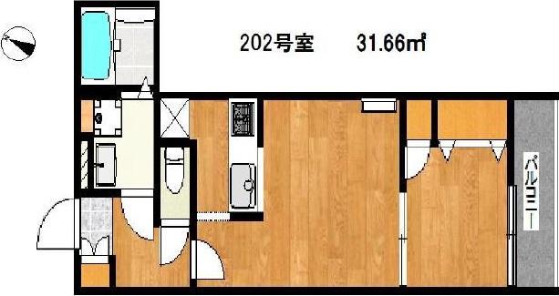 CALM DWELL(1LDK/2階)の間取り写真
