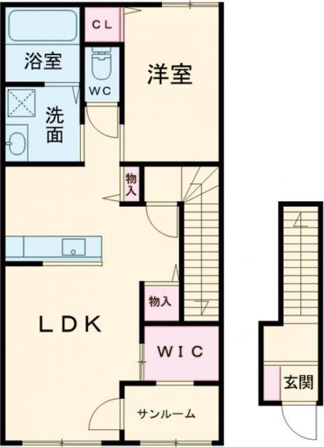 AFC RESIDENCE 中泉(1LDK/2階)の間取り写真