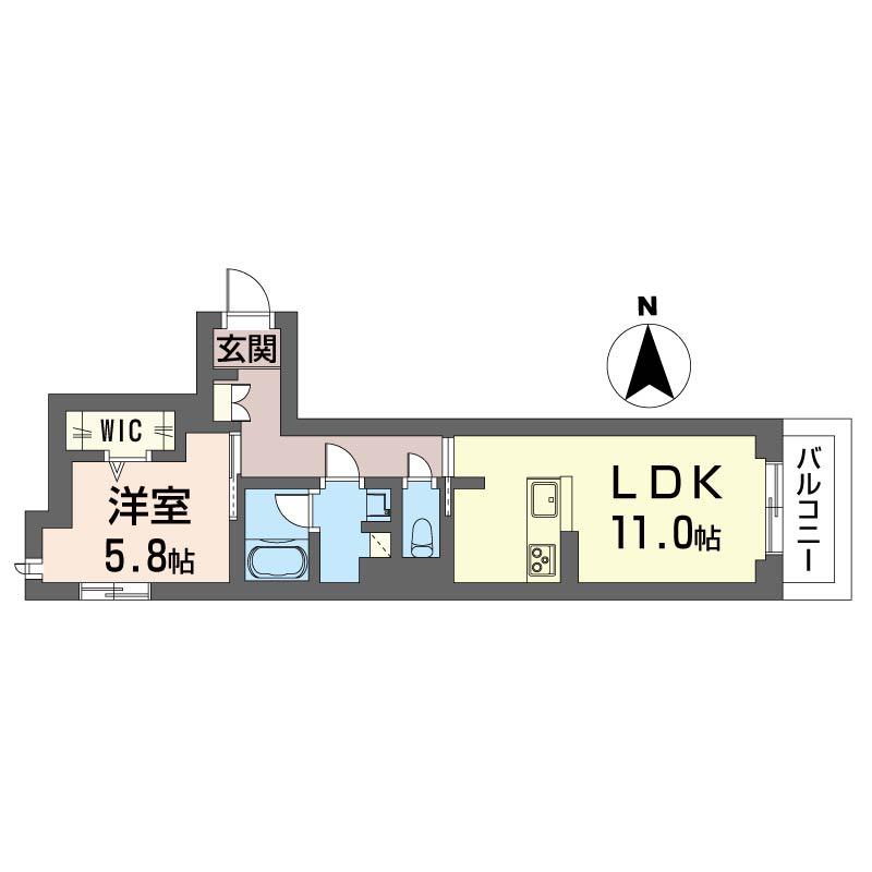 ブランニューディズ(1LDK/2階)の間取り写真