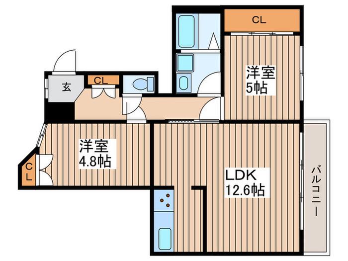 コーヅ桜上水ハイツ(2LDK/2階)の間取り写真