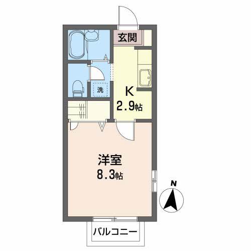 エスポワール長町南(1K/1階)の間取り写真