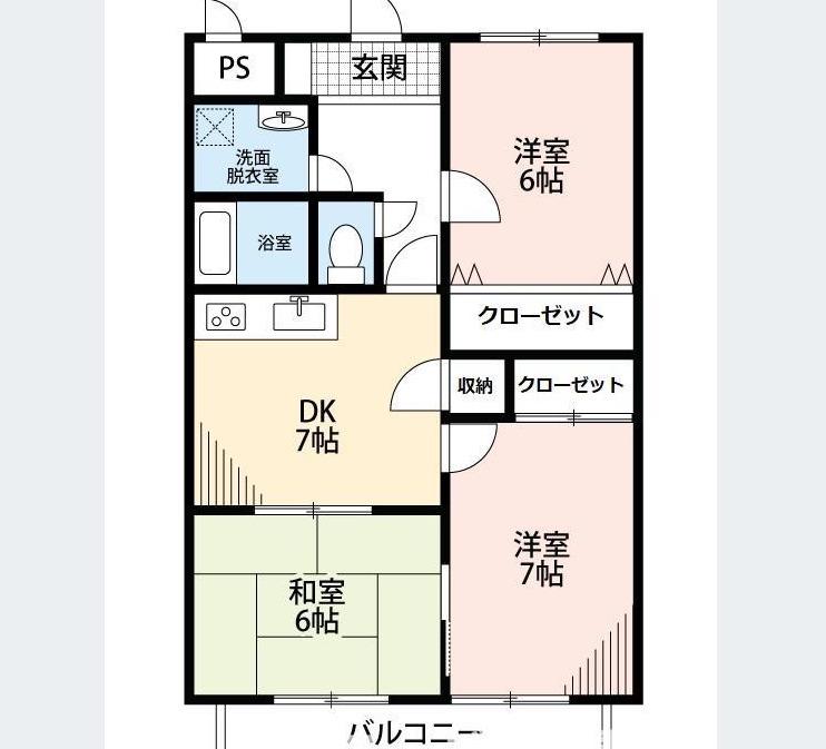 サンセール垂水(3DK/3階)の間取り写真