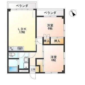 シティ・サンロード(2LDK/1階)の間取り写真