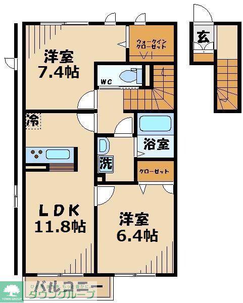 エクセレントステージ(2LDK/2階)の間取り写真