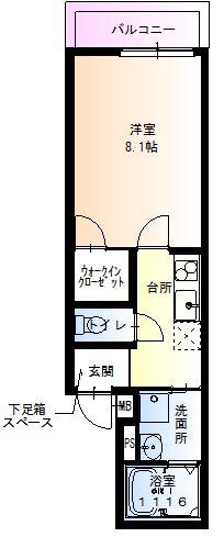 フジパレス城東諏訪ノースII番館(1K/3階)の間取り写真