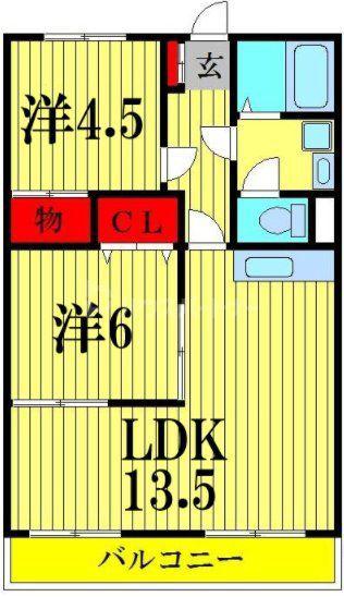 デイズガーデン(2LDK/3階)の間取り写真