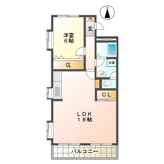 クレベール(1LDK/1階)の間取り写真