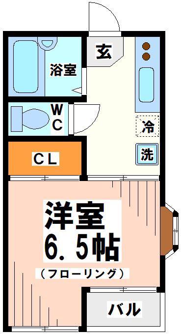 ハイツプリズムA棟(1K/1階)の間取り写真