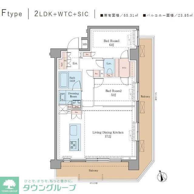 LUXENAPAWS藤沢(2LDK/3階)の間取り写真