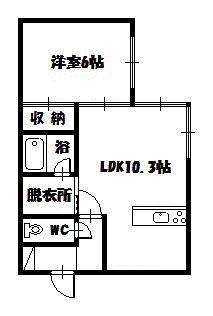 メモリアル東光(1LDK/2階)の間取り写真