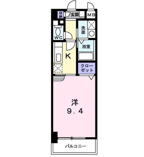 セレノ・カーサ(1K/3階)の間取り写真