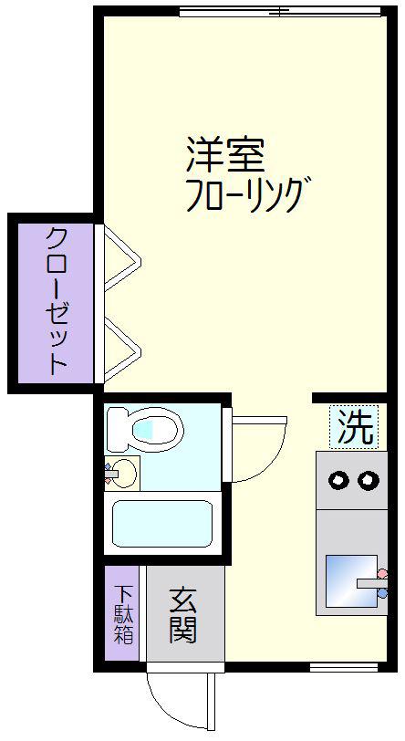 Fハイツ(1K/1階)の間取り写真