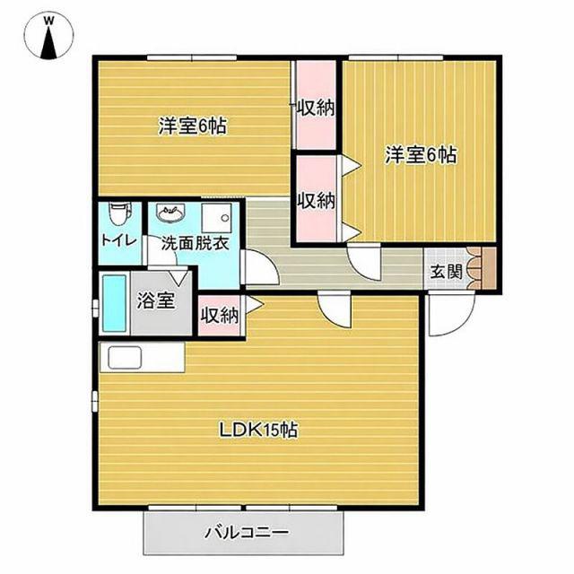 クラフト五番館(2LDK/2階)の間取り写真