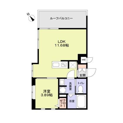 THE RESIDENCE ICHIGAYADAIMACHI(1LDK/4階)の間取り写真