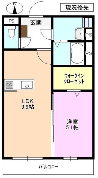 ATRIA(1LDK/1階)の間取り写真