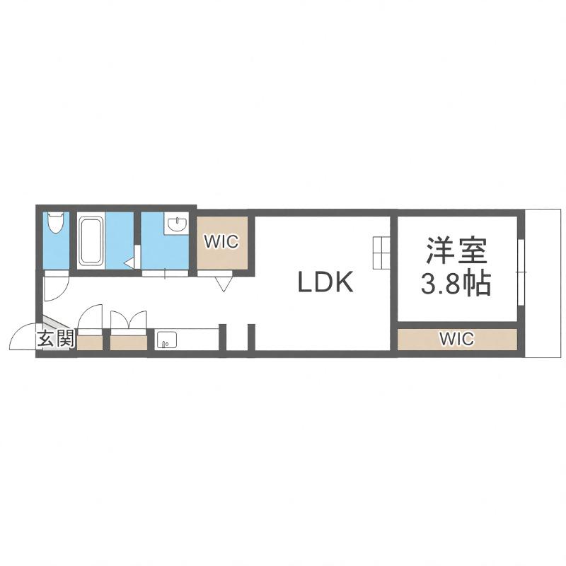 W912(1LDK/3階)の間取り写真