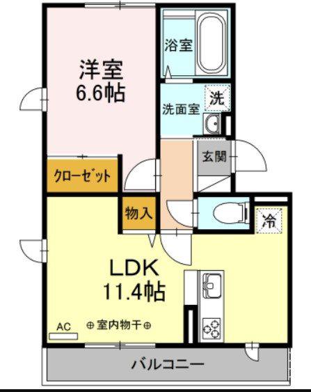 アモールエフII(1LDK/1階)の間取り写真
