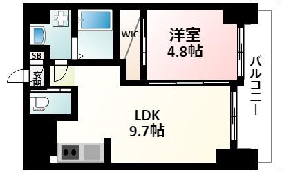 ノルデンハイム江坂アネックス(1LDK/9階)の間取り写真